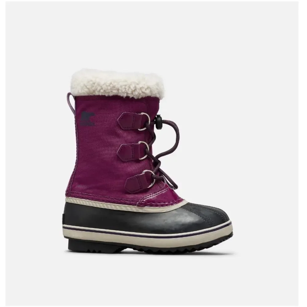 Sorel Youth Wild Iris Dark Plum Yoot Pac Nylon Snow Waterproof Boots Size 7